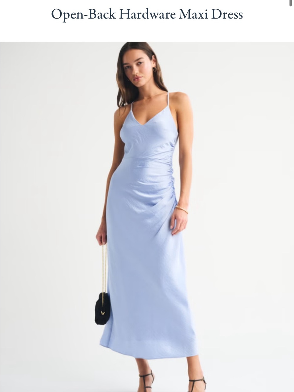 Abercrombie & Fitch Light Blue Slip Maxi Dress